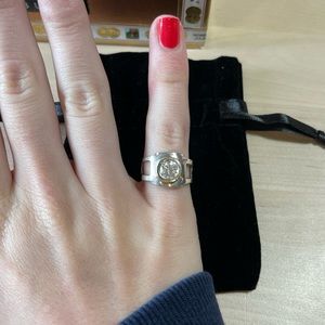 Silver, gold, cz ring